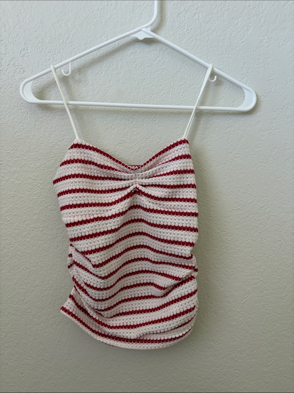 Striped Knit Cami Top in Red and White